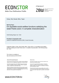 On equitable social welfare functions satisfying the weak