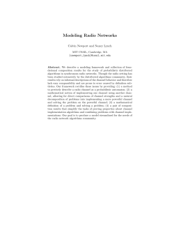 Modeling Radio Networks - Massachusetts Institute of Technology