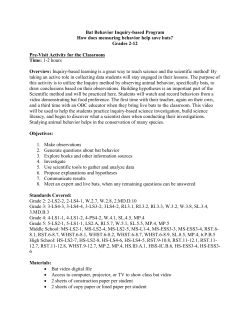Bat Behavior Inquiry-based Program