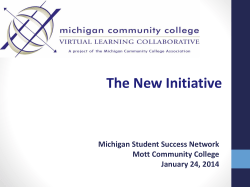 The New Initiative Michigan Student Success Network Mott
