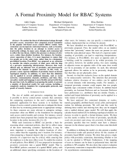 A Formal Proximity Model for RBAC Systems