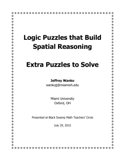 Logic Puzzles that Build Spatial Reasoning Extra Puzzles to Solve
