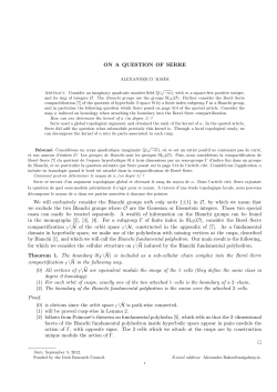 ON A QUESTION OF SERRE We will exclusively consider