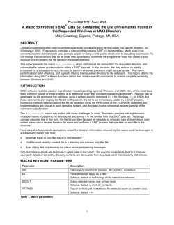 A Macro to Produce a SAS&reg; Data Set Containing the