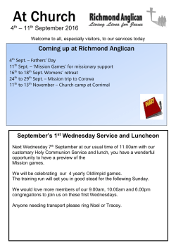 11th Sep 2016 - Richmond Anglican Church