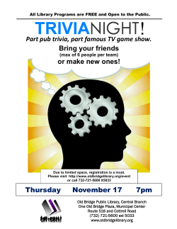 Part pub trivia, part famous TV game show