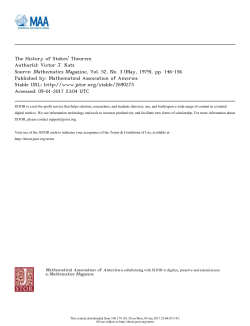 The History of Stokes` Theorem - University of Washington math