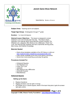 Jewish Game Show Network Page 1 of 8