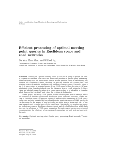 Efficient processing of optimal meeting point queries in Euclidean