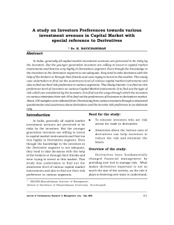 A study on Investors Preferences towards various investment