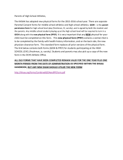 Parents of High School Athletes, The KHSAA has adopted new