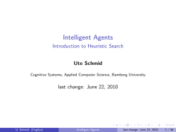 Intelligent Agents - Introduction to Heuristic Search