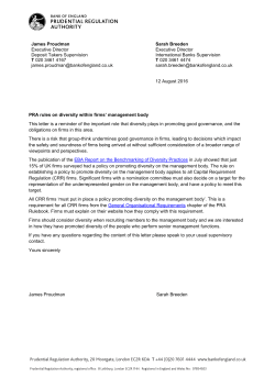 PRA rules on diversity within firms` management
