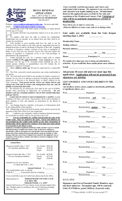 Website: www.wrightwoodcountryclub.com for news and info. email