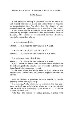 In this paper we develop a predicate calculus in which all well