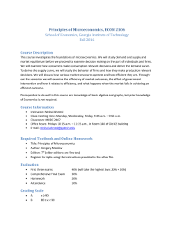 Principles of Microeconomics, ECON 2106