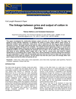 The linkage between price and output of cotton in Zambia