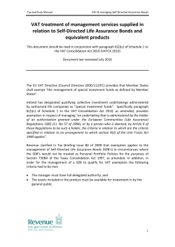 Self-Directed Life Assurance Bonds and equivalent