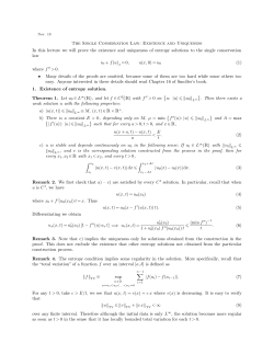 The Single Conservation Law: Existence and Uniqueness In this