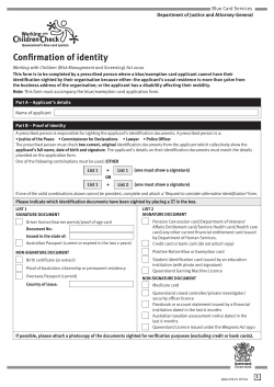 Identification verification by a prescribed person
