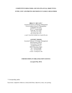 competitive behaviors and non-financial objectives