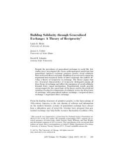 Building Solidarity through Generalized Exchange: A Theory of