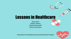 Lessons in Healthcare - Innovation Consulting Community