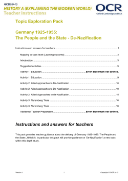 Germany 1925-1955 topic exploration pack