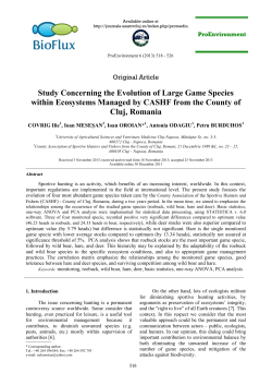 Study Concerning the Evolution of Large Game Species within