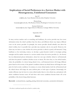 Implications of Social Preferences in a Services Market with