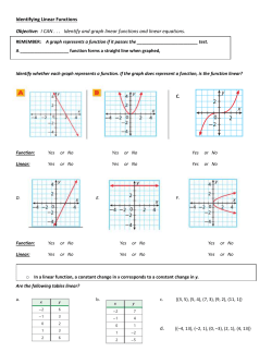 Linear: Yes or No Yes or No Yes or No