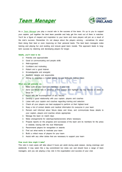 Team Manager - Cricket Ireland