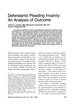 Defendants An Analysis Pleading Insanity: of Outcome