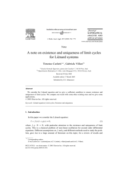 A note on existence and uniqueness of limit cycles