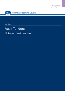 Audit Tenders - Financial Reporting Council