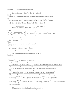 Derivative and Differentiation