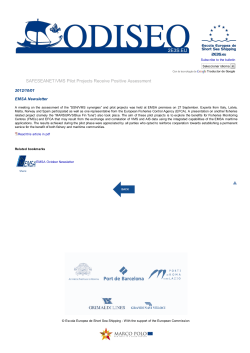 SAFESEANET/VMS Pilot Projects Receive Positive Assessment