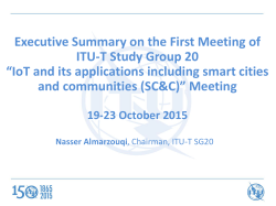 Overview THANK YOU ITU-T SG20 &ldquo;IoT and its applications