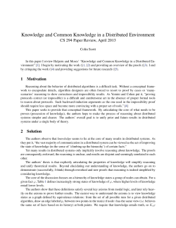 Knowledge and Common Knowledge in a Distributed Environment