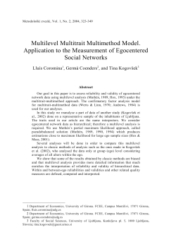 Multilevel Multitrait Multimethod Model. Application to the