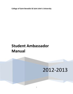 Admissions Tour Guide Manual