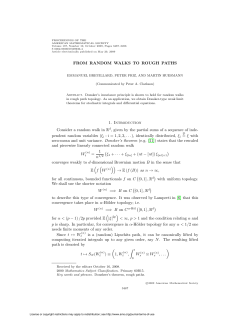FROM RANDOM WALKS TO ROUGH PATHS 1. Introduction