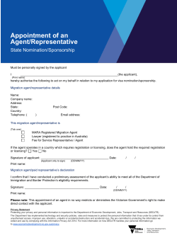 Appointment of an Agent/Representative for State