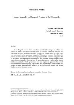 WORKING PAPER Income Inequality and Economic Freedom in the
