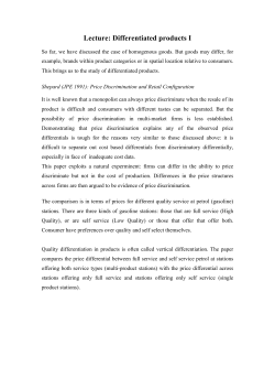 Lecture: Differentiated products I
