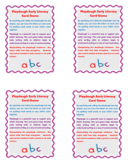 Playdough Early Literacy Card Game Playdough Early Literacy Card