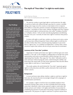 Policy Note - Washington Policy Center