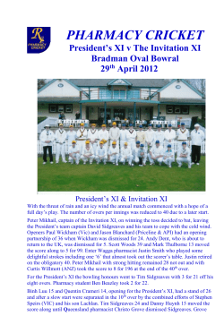 President`s XI v Invitation XI Match report (April