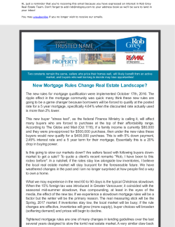New Mortgage Rules Change Real Estate Landscape?