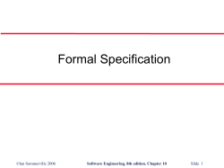 Formal Specification